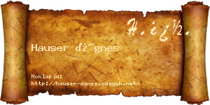 Hauser Ágnes névjegykártya